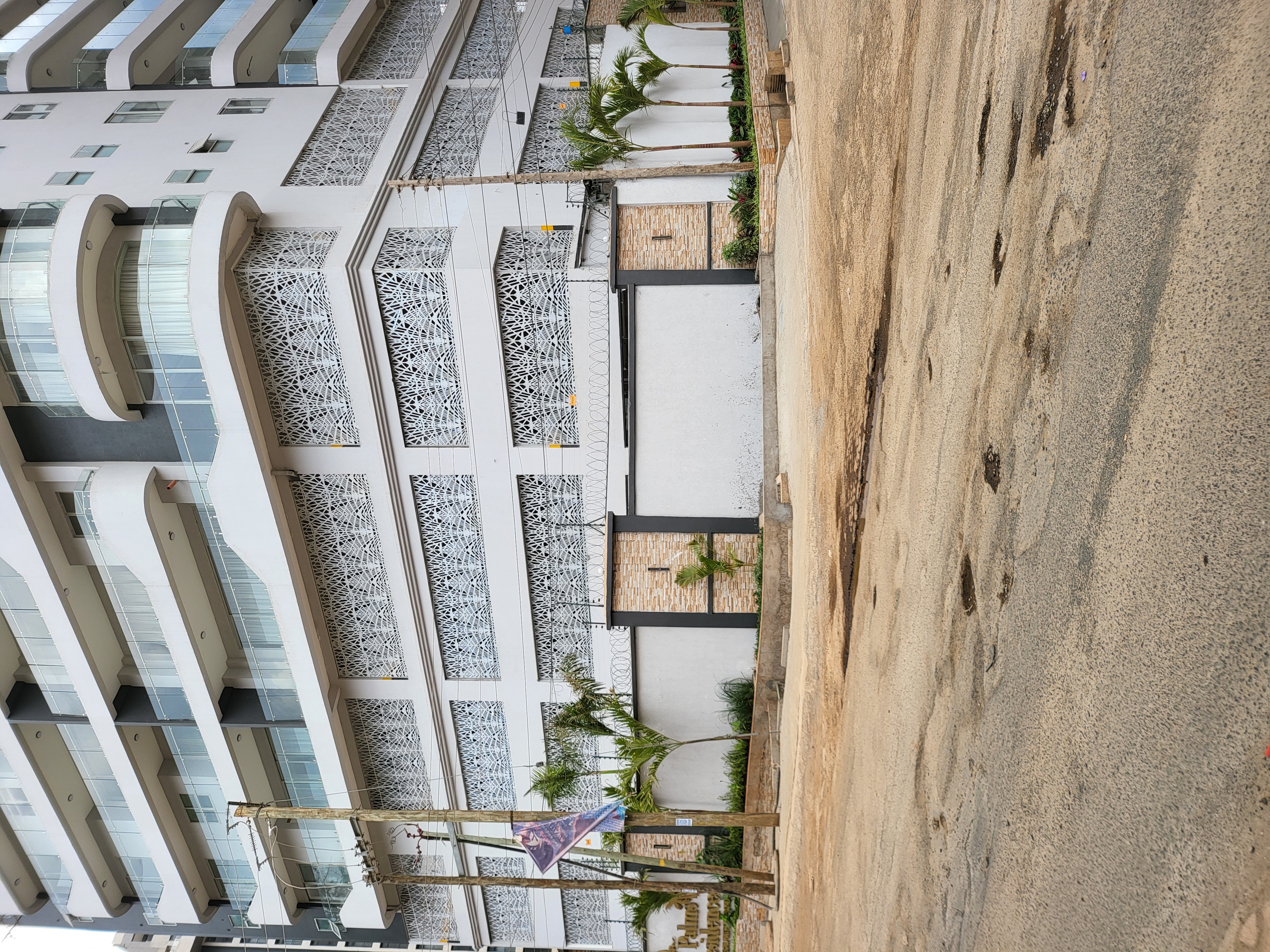 Structural steel frame under construction for a multi-storey building